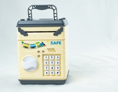 Дитячий сейф-скарбничка saving box money safe з кодовим замком жовтий 1659 фото