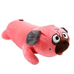 Іграшка-плед подушка Мопс 60см Рожевий 11047 фото