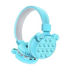 Бездротові Bluetooth навушники антистрес Pop It LED CXT-806G Сині 18124 фото