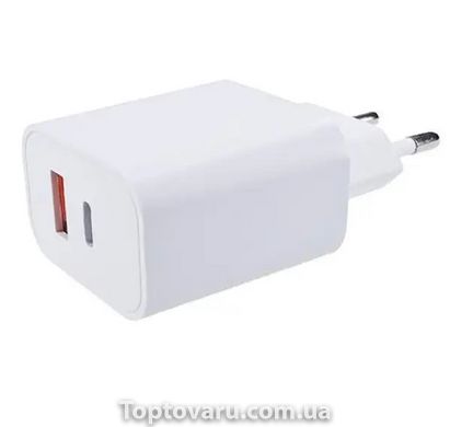 Адаптер Fast Charge USB+type C Білий 11536 фото