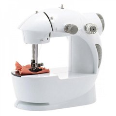 Швейная машинка портативная Mini Sewing Machine FHSM 201 с адаптером серая + подарок 1221 фото