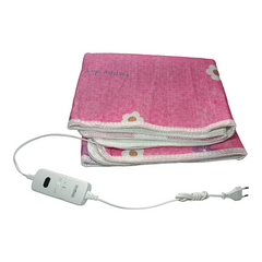 Электропростынь 70х150 см Electric Blanket Розовая с цветами 12132 фото