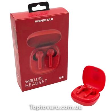 Бездротові Навушники Bluetooth гарнітура Hopestar S11 Червоні 3904 фото