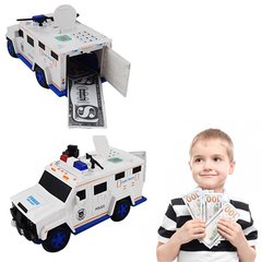 Машинка скарбничка з кодовим замком і відбитком Cash Truck Біла 4056 фото