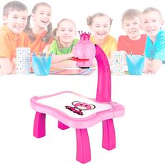 Детский стол для рисования со светодиодной подсветкой Розовый 3828 фото