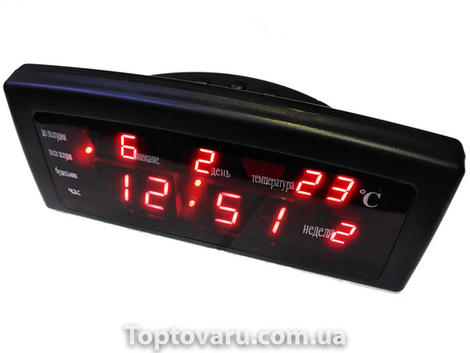 Настільні LED Caixing CX-868 годинник з календарем, термометром і будильником Чорні 2125 фото