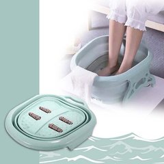 Складная ванночка массажер для массажа ног с роликами Бирюзовая 2941 фото