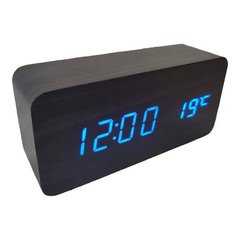 Електронний цифровий годинник VST 865 Чорний з синім підсвічуванням 19025 фото