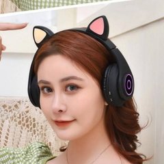 Бездротові навушники Bluetooth з котячими вушками LED СXT-B39 CATS Чорні 18152 фото