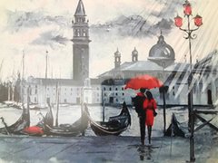 Алмазна мозаїка TCН8009 "Дощ у Венеції" 40x50 см в коробці 3535 фото
