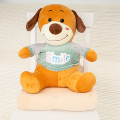 Іграшка-подушка собачка «SMAILE» з пледом 3 в 1 Блакитний 9220 фото