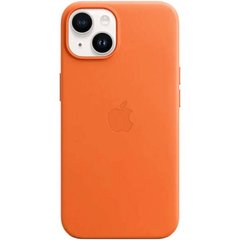 Чехол для смартфона Leather AAA Full Magsafe IC for iPhone 14 Orange 18824 фото