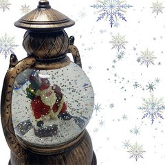 Декоративный новогодний фонарь круглый "Санта с подарками" (NG-WDL1610) 1393 фото