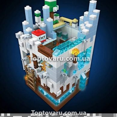 Конструктор Minecraft Замерзла Шахта з LED підсвічуванням 340 деталей Синій 7848 фото