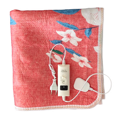 Электропростынь Electric Blanket 150*70см Темно розовый с цветами 12129 фото