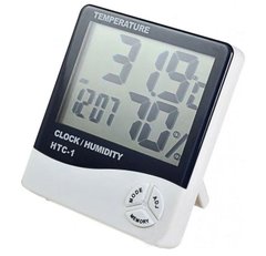 Цифровые часы гигрометр LCD 3 в 1 HTC-1 Белый 4325 фото