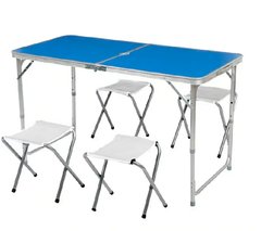 Стол и стулья для пикника Folding Table Синий 728 фото