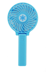 Ручной вентилятор на подставке fan 2 (складная ручка) - синий 4783 фото
