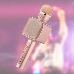 Бездротовий Bluetooth мікрофон для караоке YS-68 Рожеве золото 3949 фото