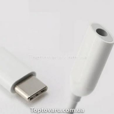 Перехідник для навушників з 3,5 USB-C на 3,5 мм AUX Jack J-002 Білий 14506 фото