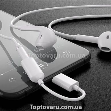 Перехідник для навушників з 3,5 USB-C на 3,5 мм AUX Jack J-002 Білий 14506 фото