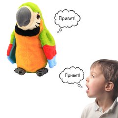 Интерактивная игрушка Говорящий Попугай - повторюха Зелёный 2843 фото