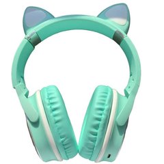 Бездротові навушники Bluetooth з котячими вушками LED SP-25 Зелені 17962 фото