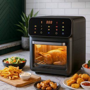 Аерофритюрниця Hoffmans HM-786 12L 2400W Чорна 38073 фото
