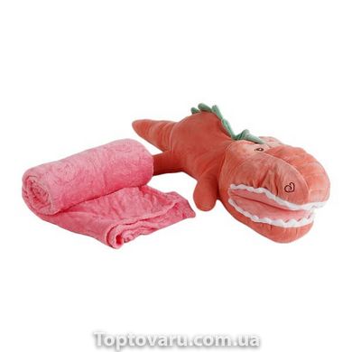 Мягкая игрушка подушка + плед 178*100см 3в1 Динозаврик Красный 15476 фото