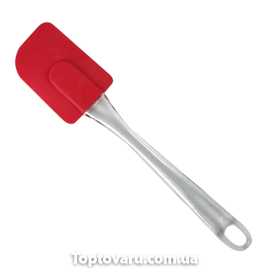 Лопатка силіконова з пластиковою ручкою Червона 2626 фото