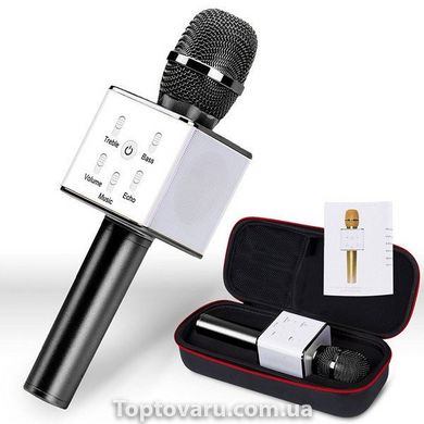Портативний бездротовий мікрофон караоке Q7 чорний 3159 фото