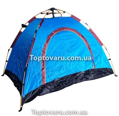 Палатка полуавтомат 4-х местная Черная с синим 8608 фото