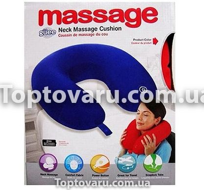 Подушка подголовник массажная Neck Massage Cushion Синяя 5394 фото