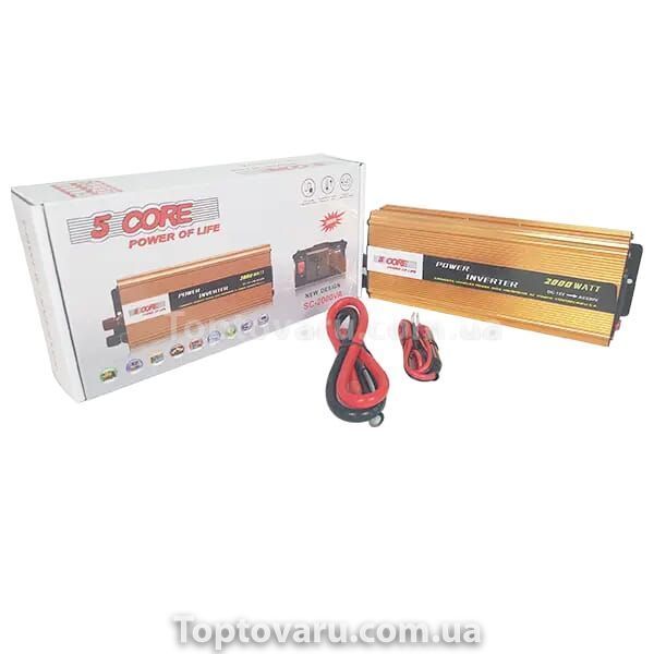 Перетворювач Інвертор 12V-220V 2000W 5 CORE 9327 фото
