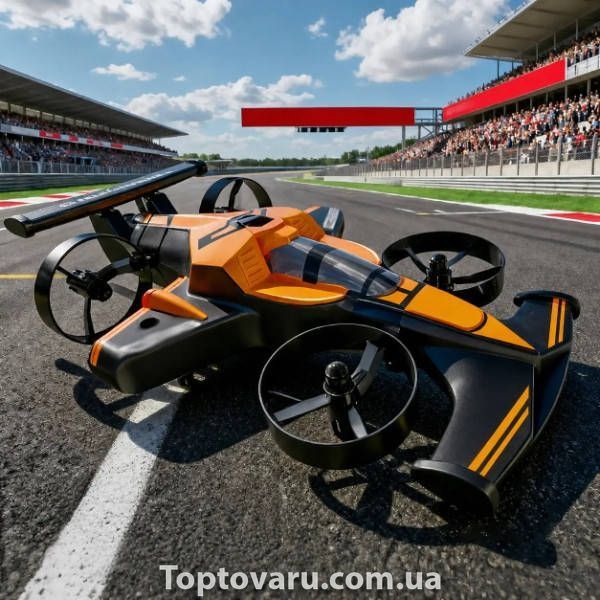 Дрон-машинка радіокерована пінопластова F1 G58 Чорна з оранжевим 36371 фото