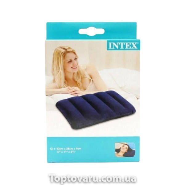 Подушка надувна 43х28х9см Intex 68676 NP Синя 37330 фото