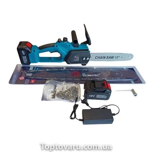 Електропила ланцюгова 48V SAW 12''/16'' Domotek 9639 Синя 27329 фото