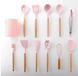 Кухонный набор из 12 предметов Kitchen Art с бамбуковой ручкой Розовый 4280 фото 3