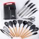 Набор ножей и кухонной утвари с разделочной доской 19 предметов Zepline ZP-067 Черный 14749 фото 2