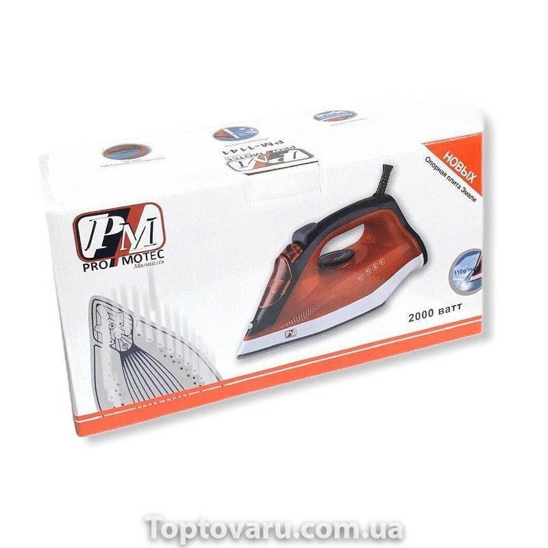 Паровой Керамический Утюг Promotec PM 1141 Красный 2256 фото