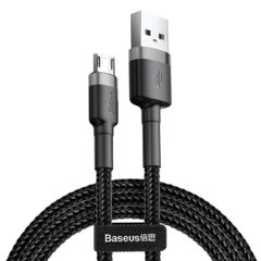 Кабель Baseus cafule Cable USB For Micro 2.4A 0.5M Gray+Black CAMKLF-AG1-00001 фото