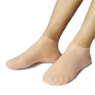 Силіконові зволожуючі шкарпетки для догляду за ногами Silicone moisturizing socks Бежеві 18932 фото