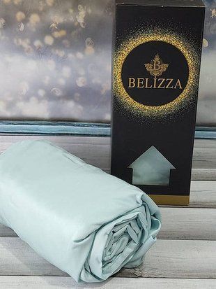 Простирадло сатинова на резинці Belizza Mint 160х200см 17393 фото