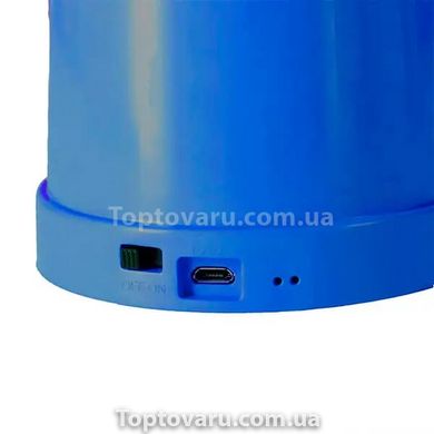 Настільна лампа з підставкою для телефону з USB заряджання та АКБ Блакитна 9353 фото