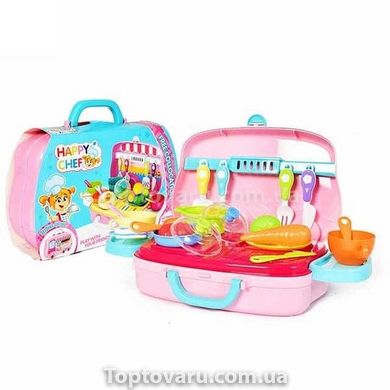 Набор игрушечный Кухня в чемоданчике Розовый с белой ручкой 14713 фото