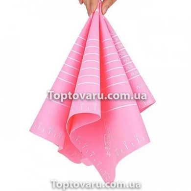 Кондитерский силиконовый коврик для раскатки теста 50 на 70см Розовый 7011 фото