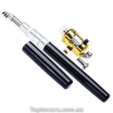 Складна міні вудка 97 см Fishing Rod In Pen Case Black 1201 фото