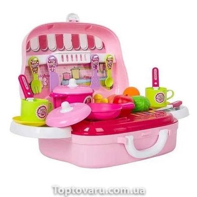 Набор игрушечный Кухня в чемоданчике Розовый с белой ручкой 14713 фото