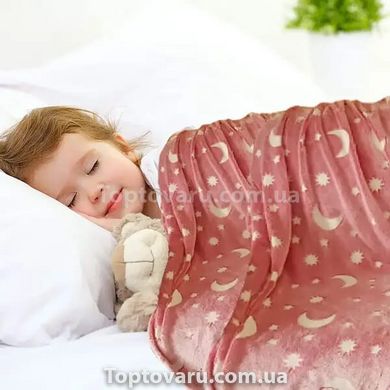 Дитяча флуоресцентна ковдра Зірки Magic Blanket 100Х150 Рожева 8722 фото