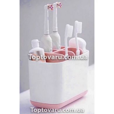 Підставка для зубних щіток Large Toothbrush Caddy Рожева 8056 фото